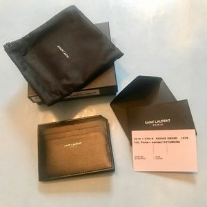 AUTHENTIC Saint Laurent black card case